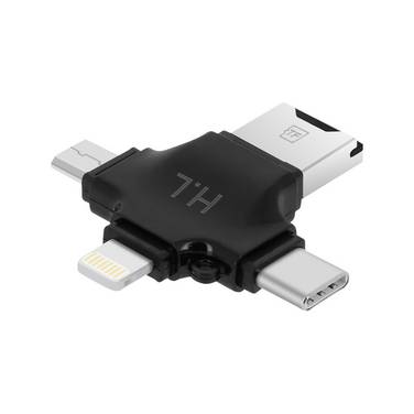 Lecteur Carte Micro-SD 4 en 1 USB-C / Lightning / Micro-USB / USB Compact