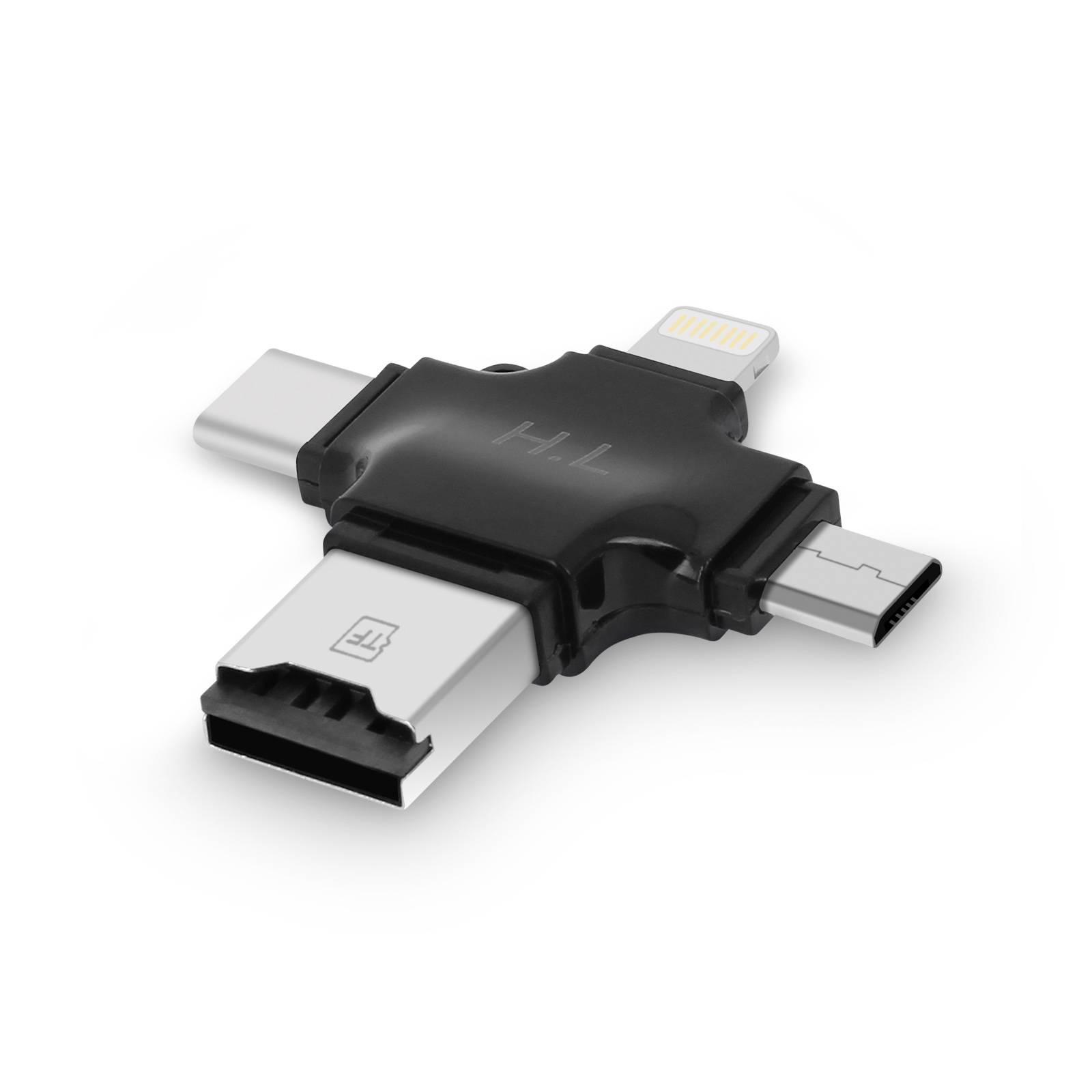 Lecteur Carte Micro-SD 4 en 1 USB-C / Lightning / Micro-USB / USB Compact-1