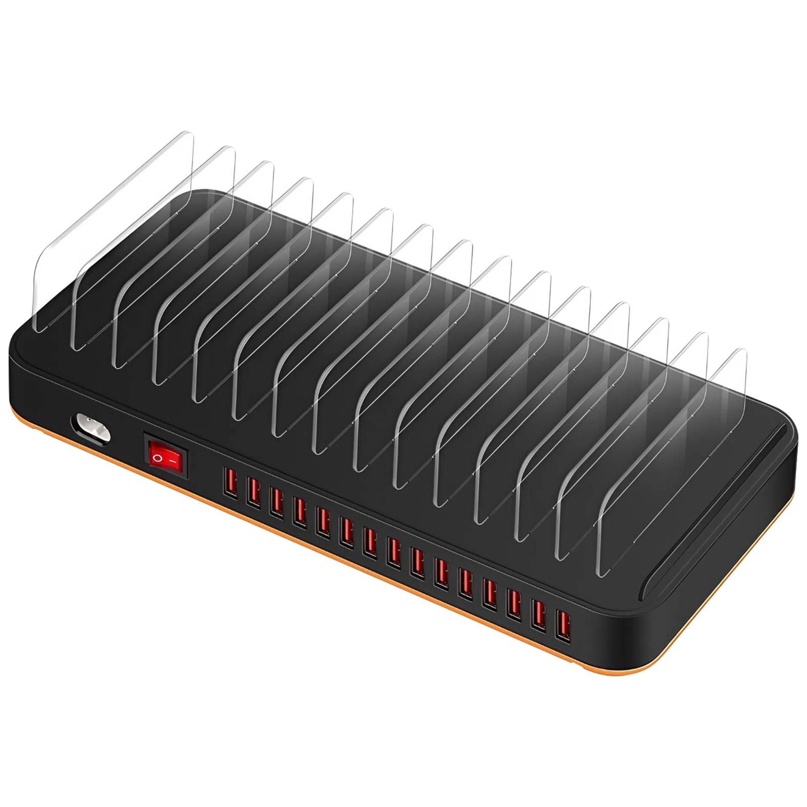 Station de Charge 180W 15 Ports USB avec Ventilation et Support-0