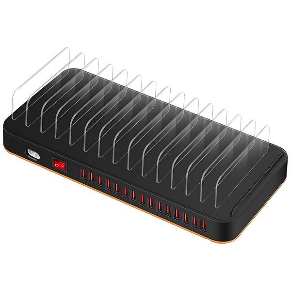 Station de Charge 180W 15 Ports USB avec Ventilation et Support