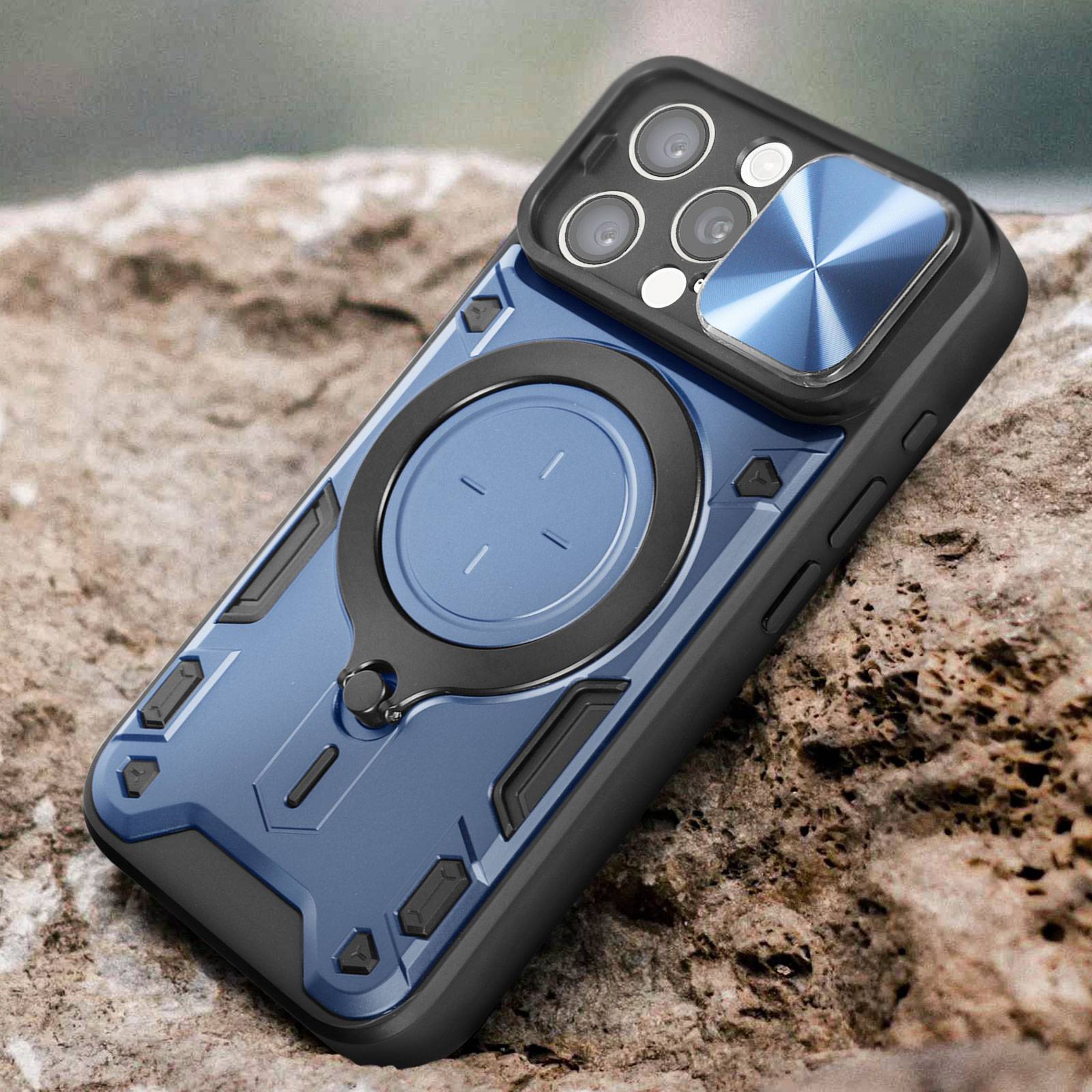 Coque pour iPhone 15 Pro Max Bague Métallique Bi-matière Antichoc-2