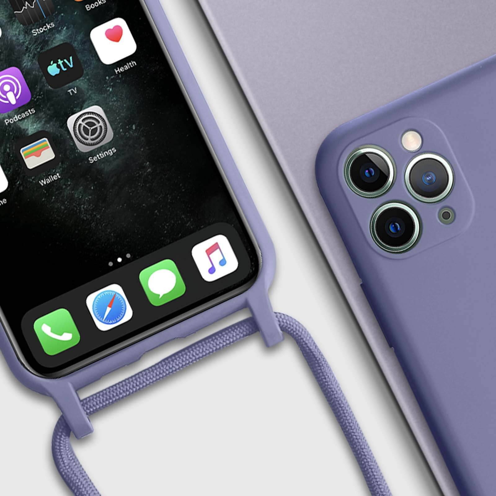 Coque Cordon pour iPhone 11 Pro Max Semi-rigide Lanière Tour du Cou 80cm-4