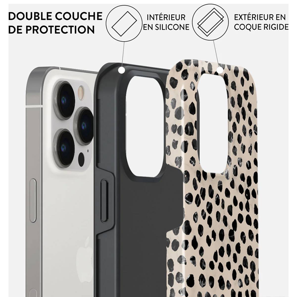 Coque pour iPhone 13 Pro Tough Antichocs Modèle Almond Latte-2