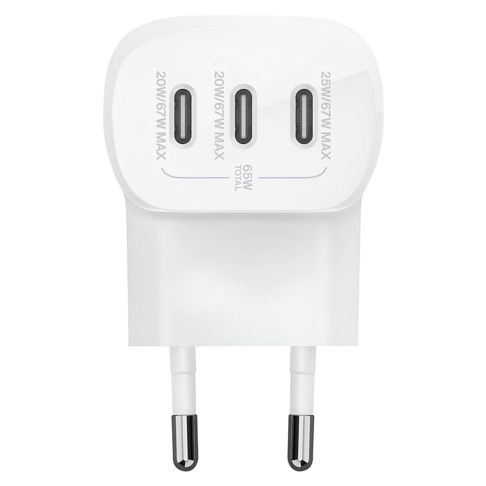 Chargeur Secteur 67W 3 Ports USB-C Power Delivery Design Compact-1