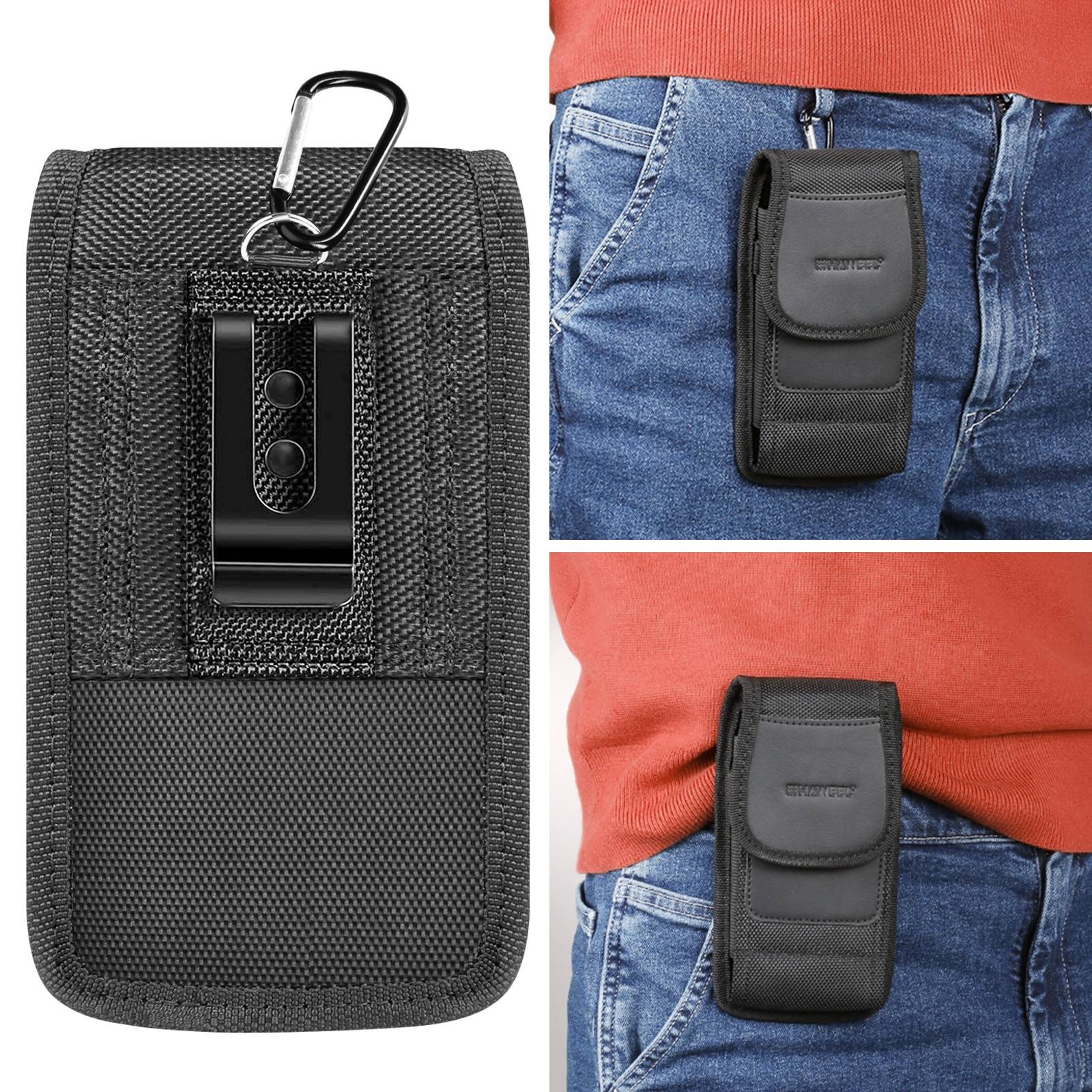 Étui Ceinture Vertical pour Smartphone Nylon par Clip et Mousqueton Taille L-2