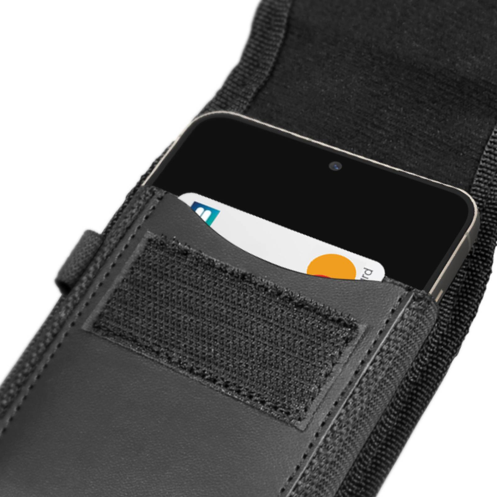 Étui Ceinture Vertical pour Smartphone Nylon par Clip et Mousqueton Taille L-4