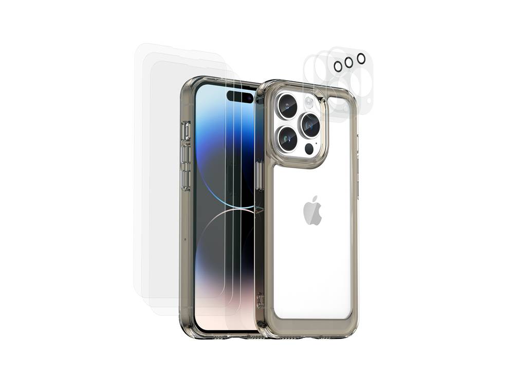 Coque pour iPhone 14 Pro Shockproof avec 6 Vitres en Verre Trempé-0