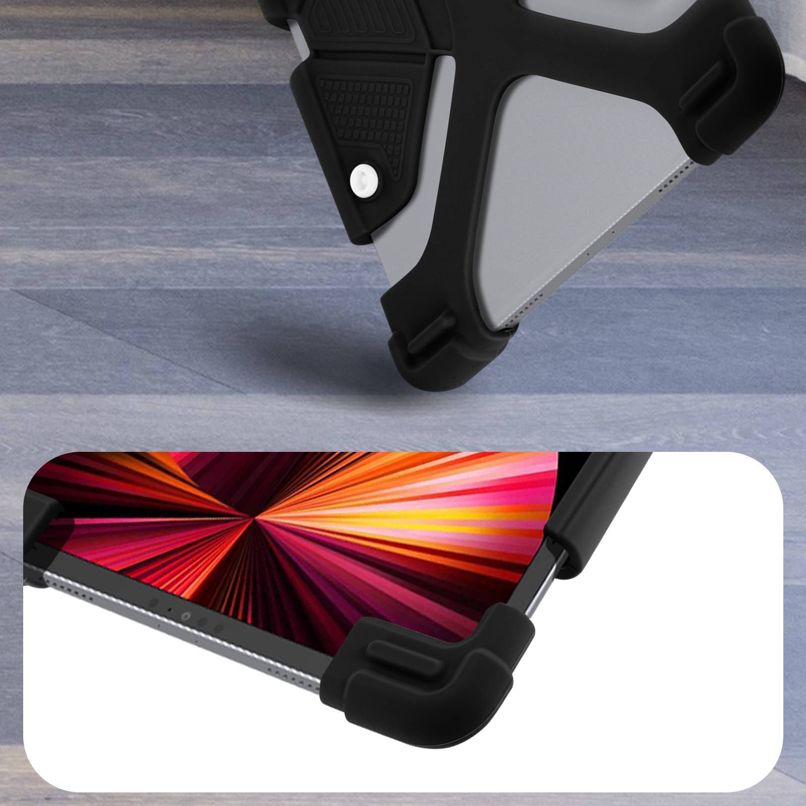 Coque pour tablette 8.9 à 12 pouces Universel Bumper Silicone Gel Mode Support-2