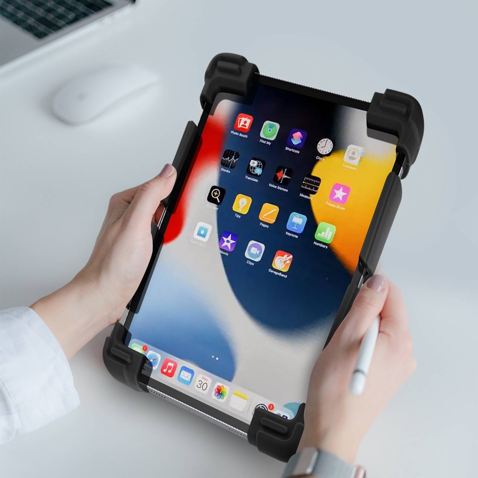 Coque pour tablette 8.9 à 12 pouces Universel Bumper Silicone Gel Mode Support-4