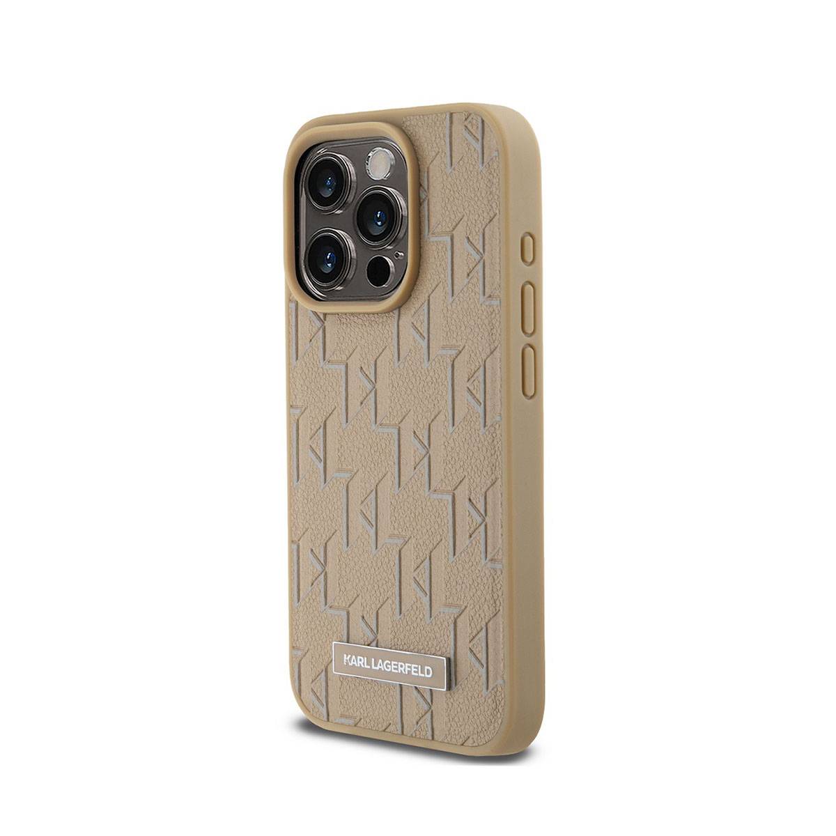 Coque pour iPhone 14 Pro Max MagSafe au Motif Monogramme avec Logo Métallisé-2