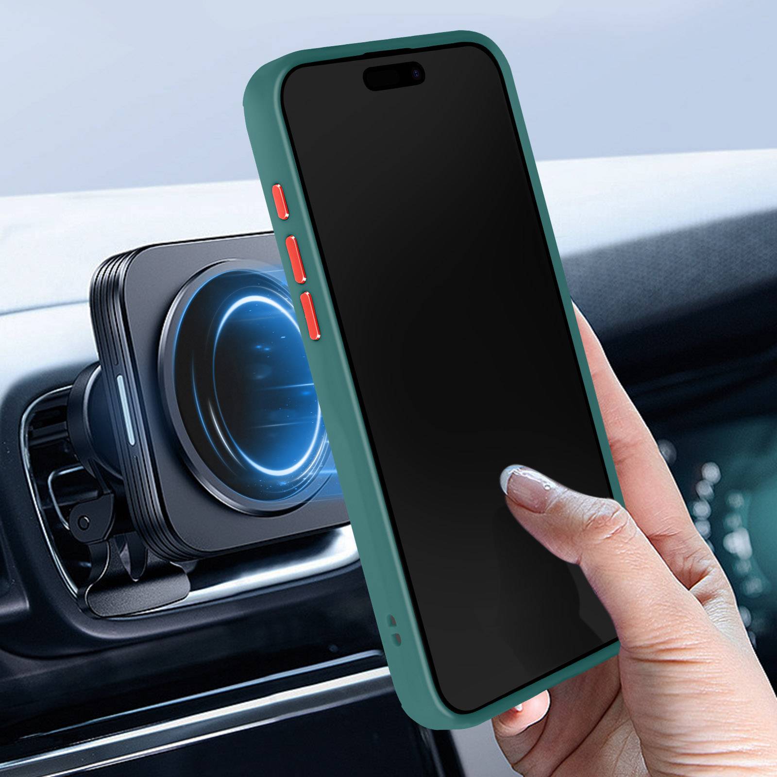 Coque pour iPhone 15 Hybride Bague Métallique Support Vidéo Ringrip-3