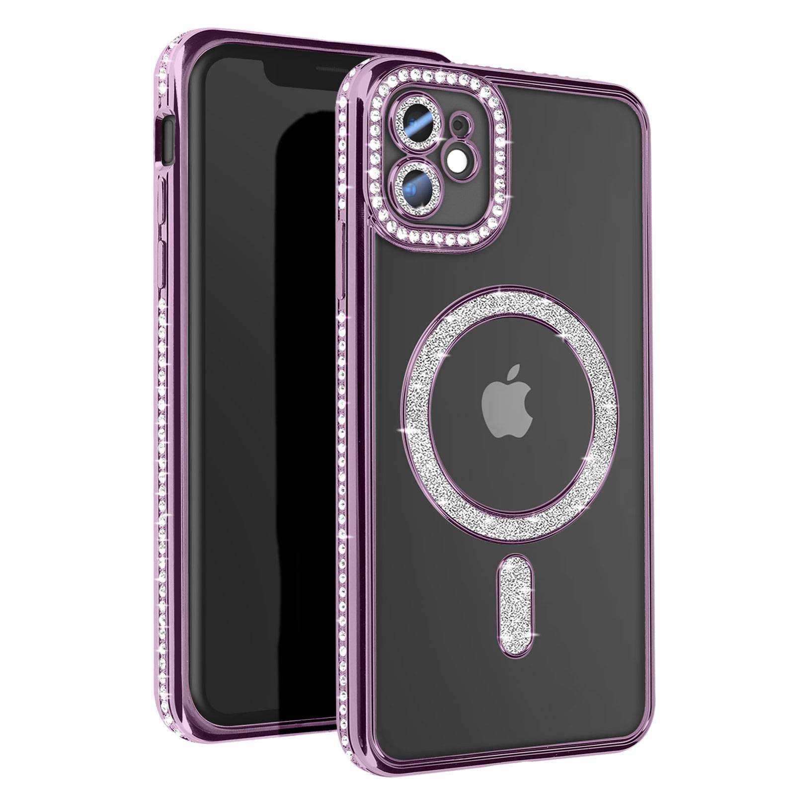 Coque Diamant pour iPhone 11 Protection MagSafe Contour Strass-0