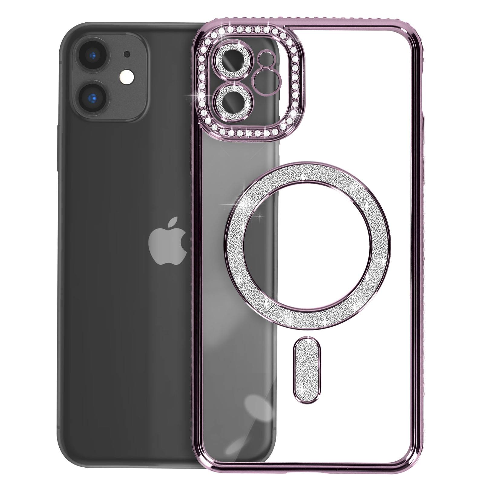 Coque Diamant pour iPhone 11 Protection MagSafe Contour Strass-1