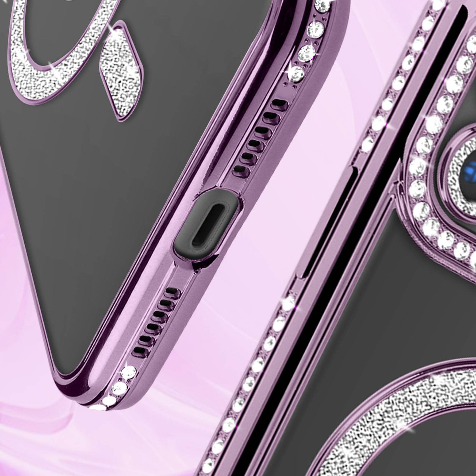 Coque Diamant pour iPhone 11 Protection MagSafe Contour Strass-3