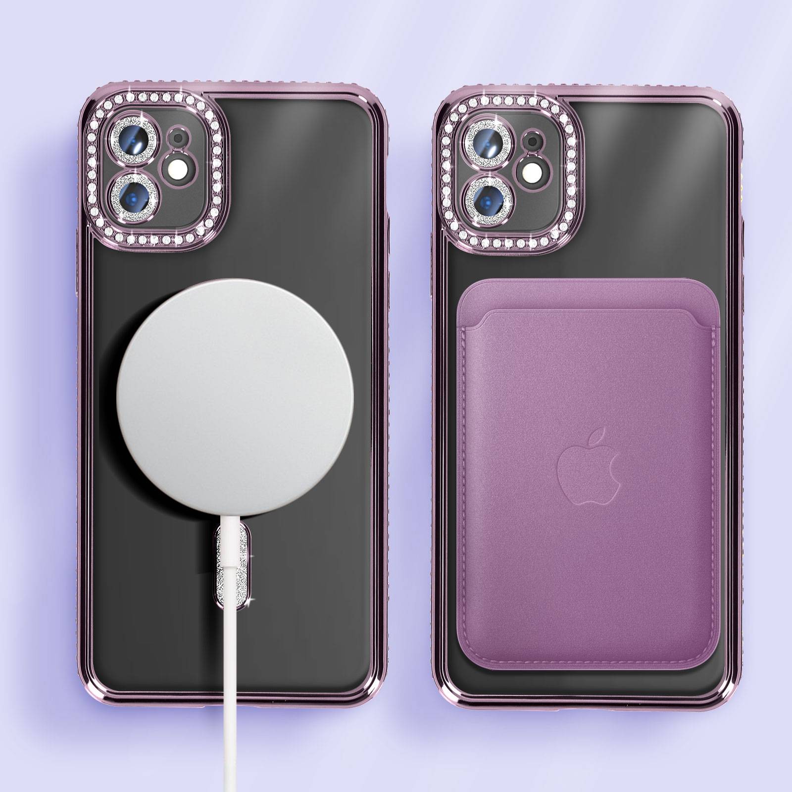 Coque Diamant pour iPhone 11 Protection MagSafe Contour Strass-4