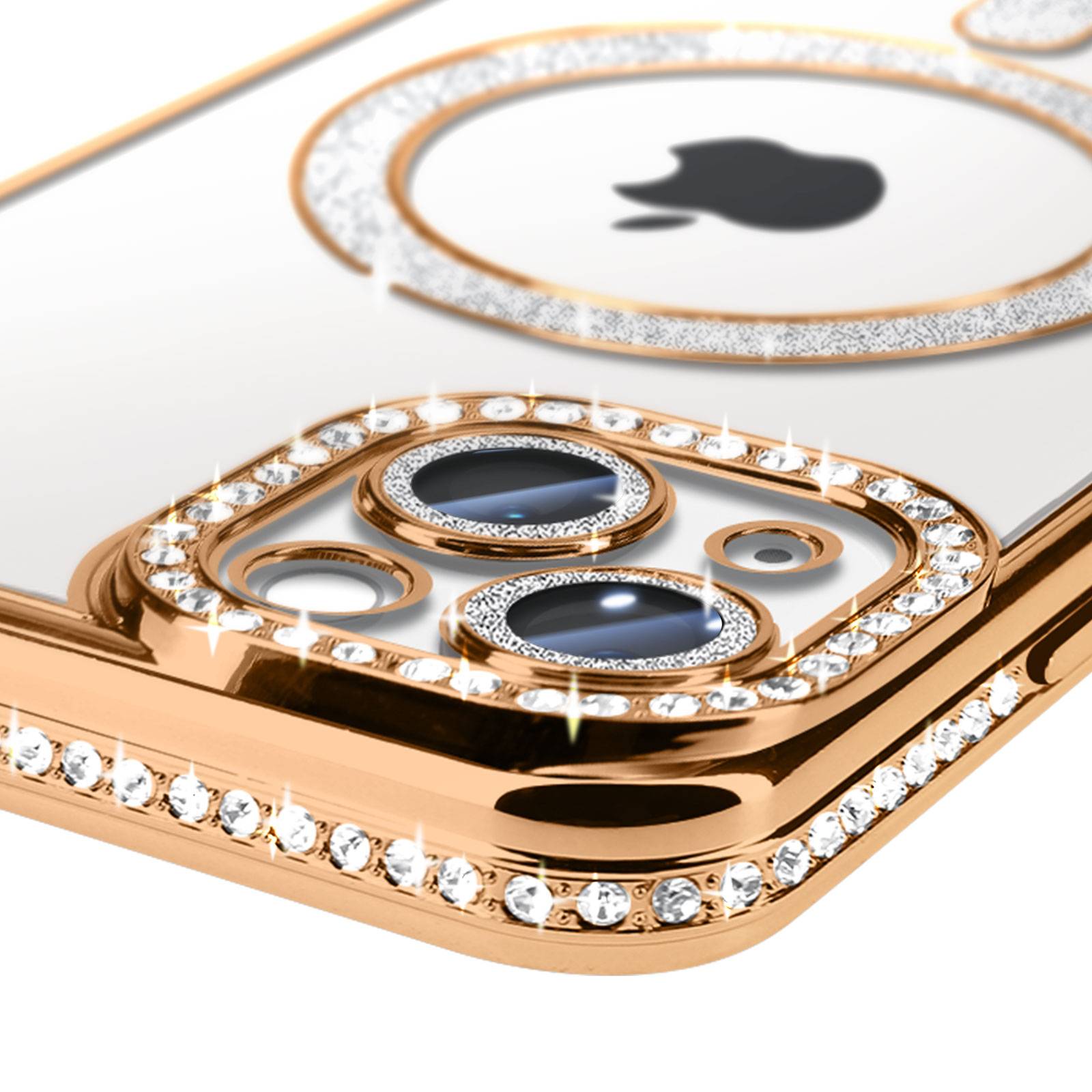 Coque Diamant pour iPhone 13 Protection MagSafe Contour Strass-2