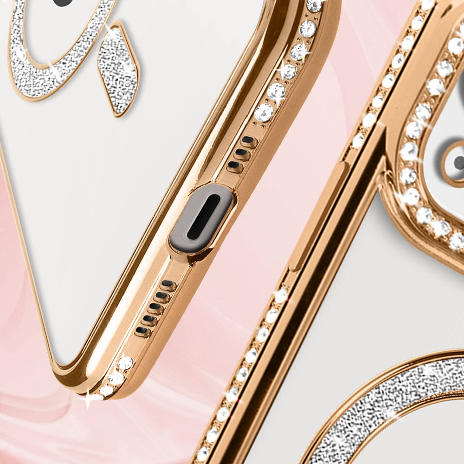 Coque Diamant pour iPhone 13 Protection MagSafe Contour Strass-3