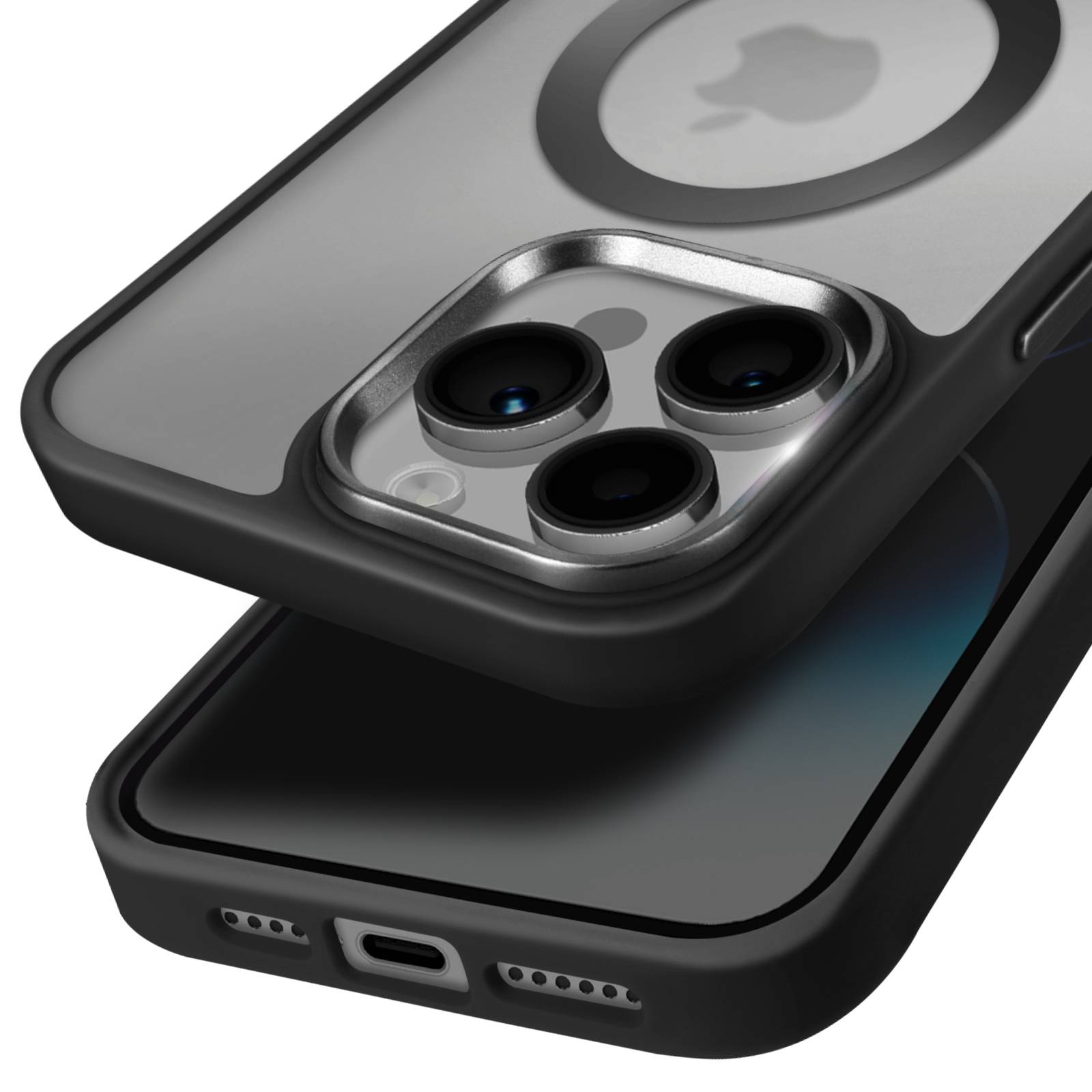 Coque MagSafe pour iPhone 14 Pro Dos Mat Givré Contour-1