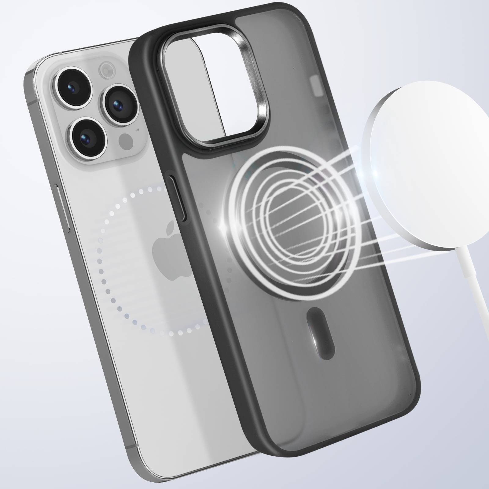 Coque MagSafe pour iPhone 14 Pro Dos Mat Givré Contour-2