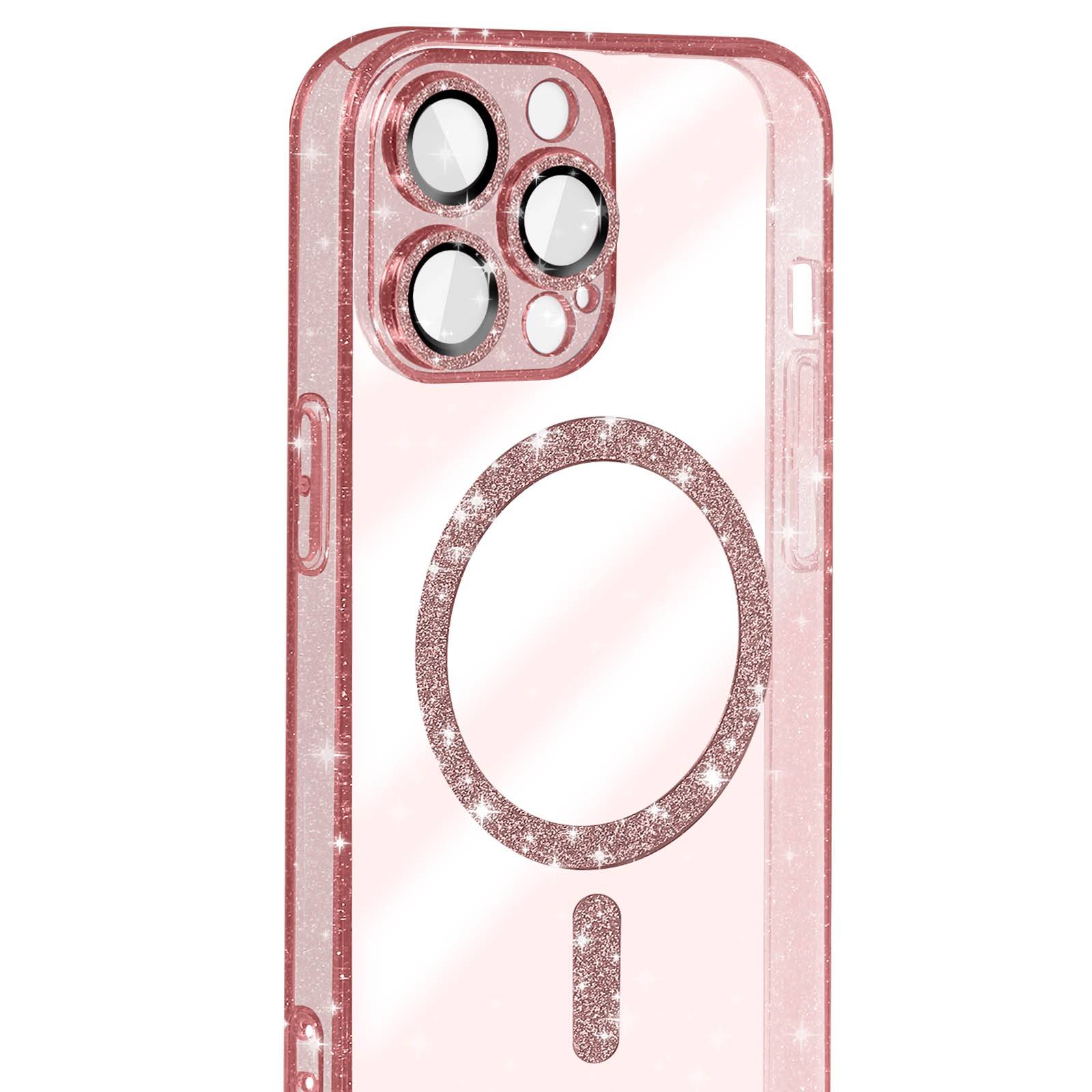 Coque MagSafe pour iPhone 14 Pro Max Silicone Pailleté-1