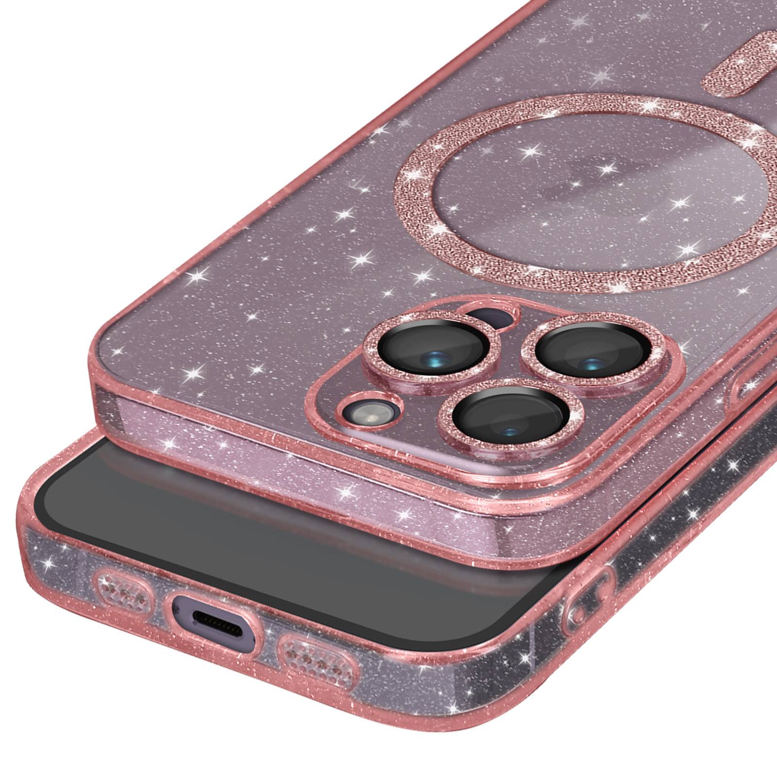 Coque MagSafe pour iPhone 14 Pro Max Silicone Pailleté-2