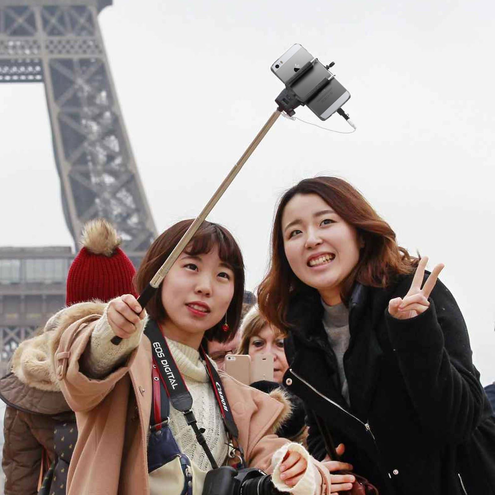 Perche à Selfie pour iPhone Lightning Télescopique Extensible 1m Rotative-2