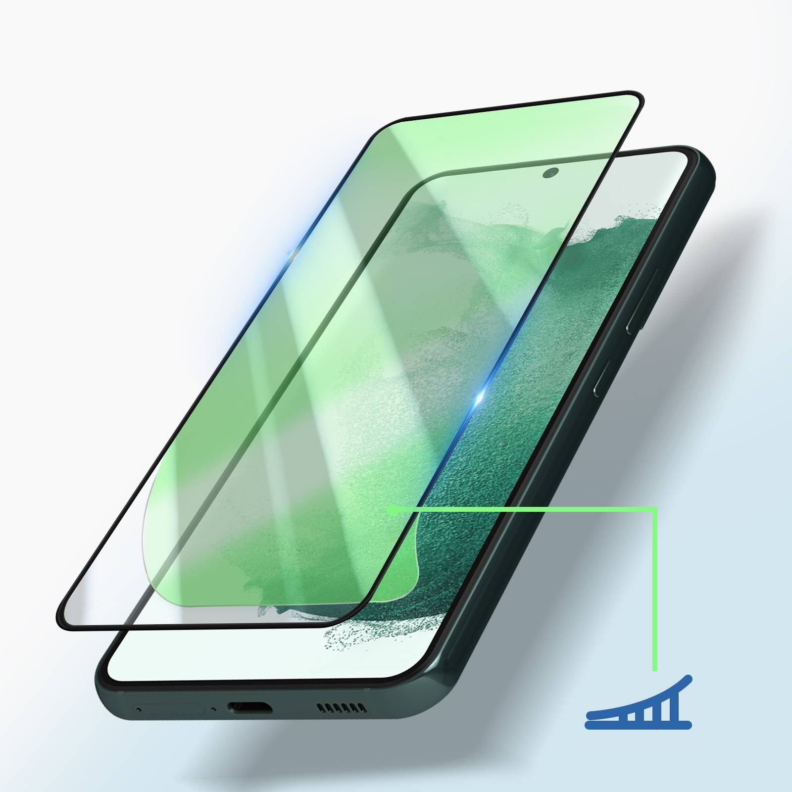 Verre Trempé pour Samsung Galaxy S22 Plus Adhésion Totale Biseauté-4