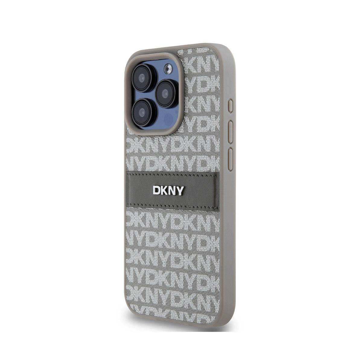 Coque pour iPhone 14 Pro Max Repeat Pattern Tonal Stripe avec Logo Métallisé-2