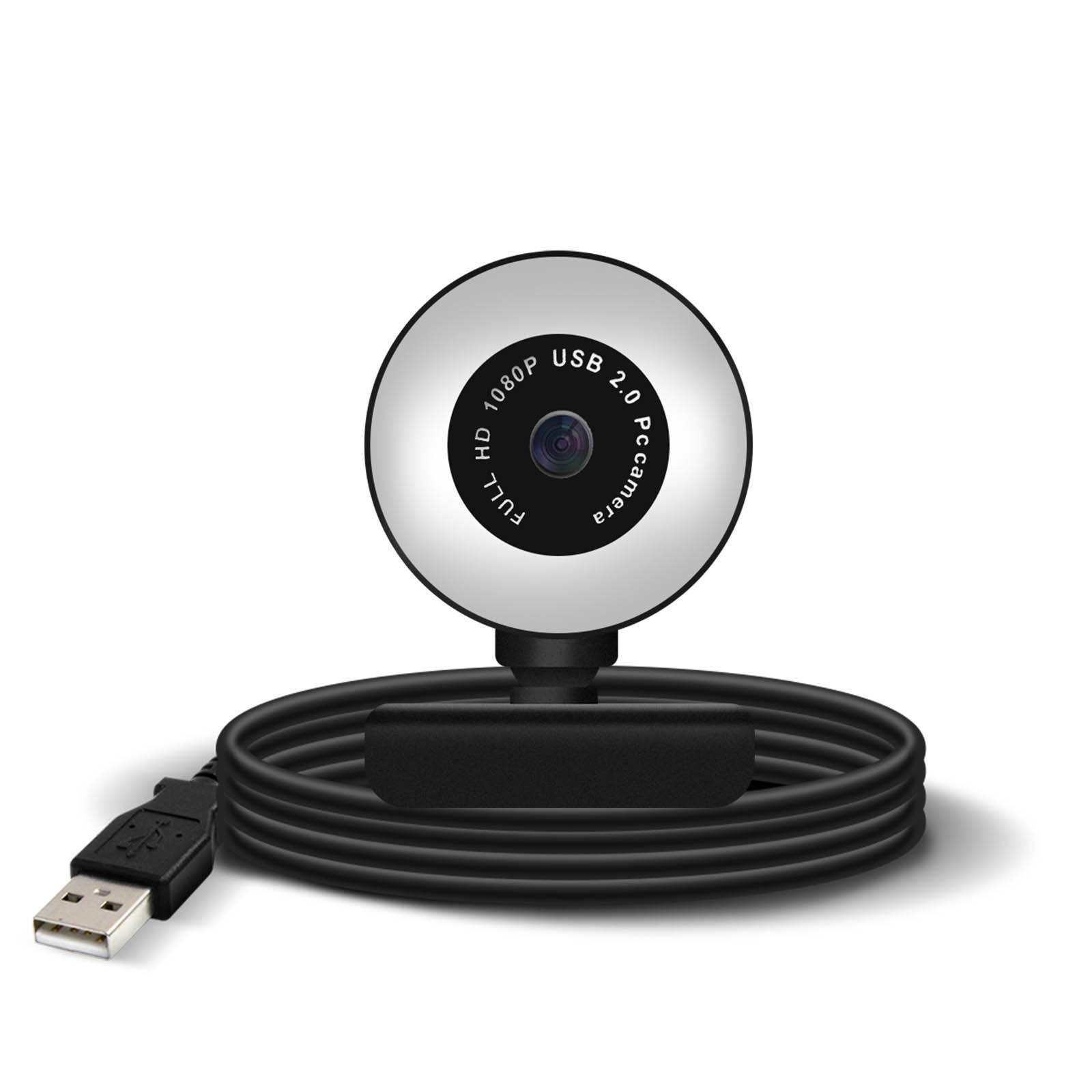 Webcam Ring Light USB 1080p Full HD Anneau Lumineux Microphone Antibruit-1