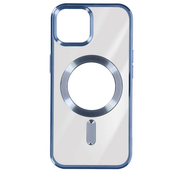 Coque MagSafe pour iPhone 15 Plus Silicone Protection Caméra Contour Chromé