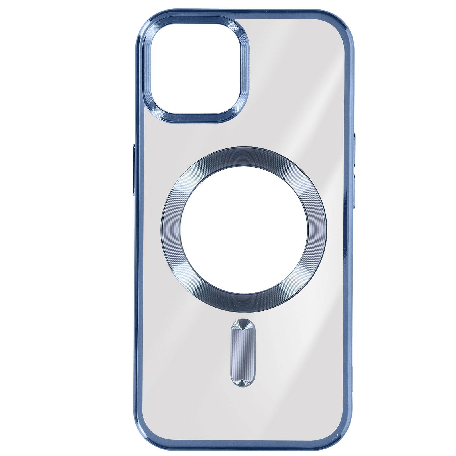 Coque MagSafe pour iPhone 15 Plus Silicone Protection Caméra Contour Chromé-0