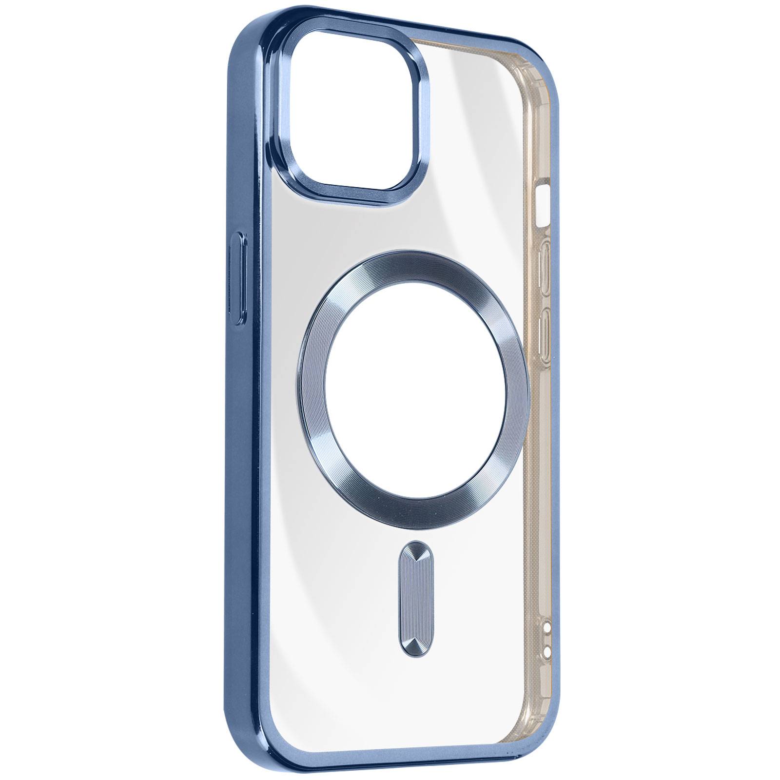 Coque MagSafe pour iPhone 15 Plus Silicone Protection Caméra Contour Chromé-1