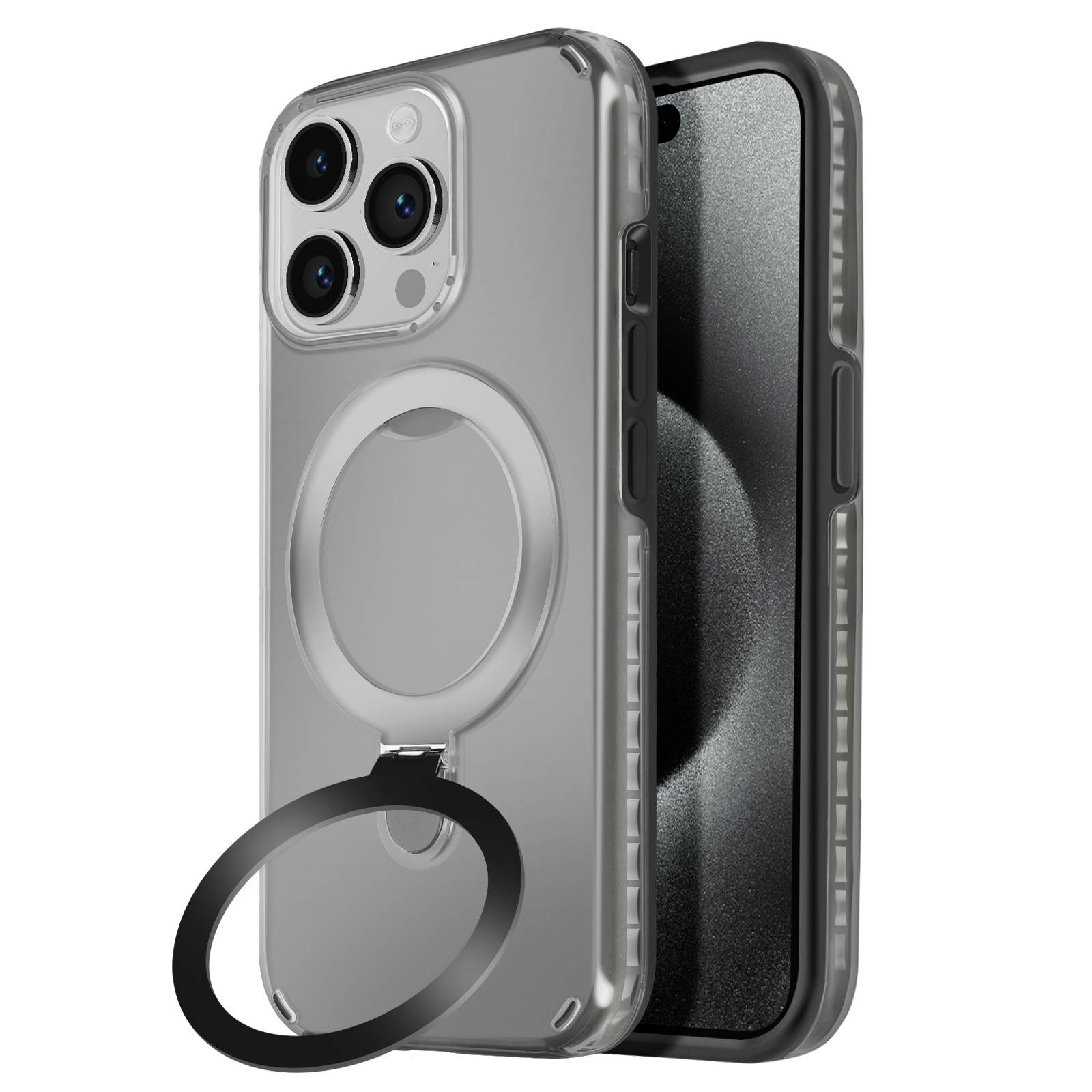 Coque MagSafe pour iPhone 15 Pro Max Antichoc avec Support Pliable-0