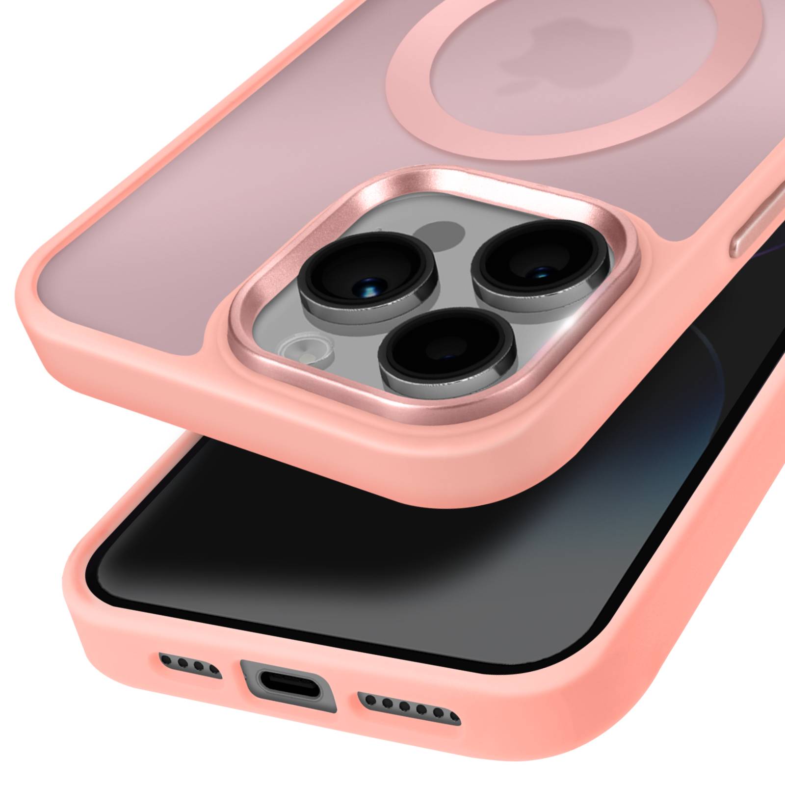 Coque MagSafe pour iPhone 14 Pro Dos Mat Givré Contour-1