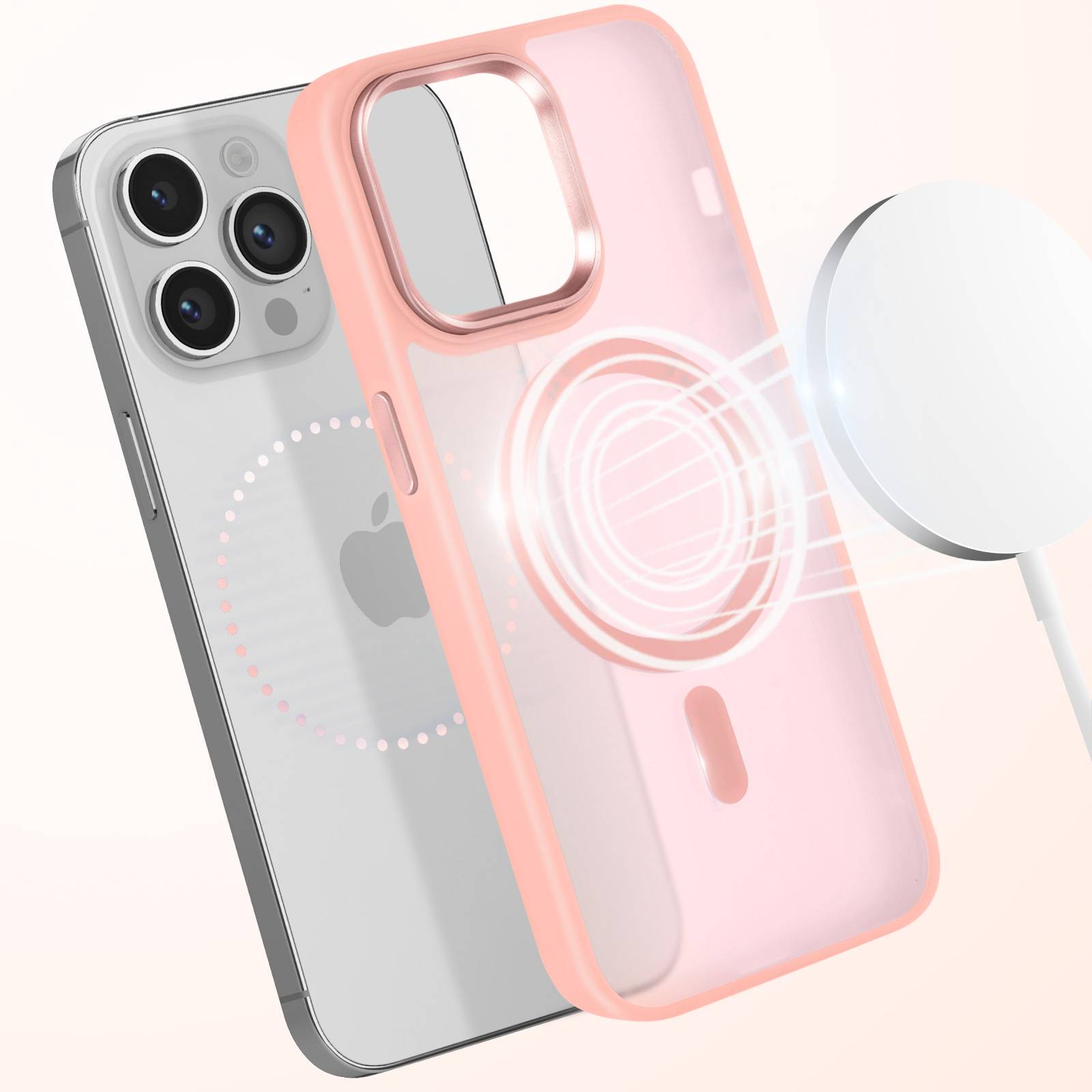 Coque MagSafe pour iPhone 14 Pro Dos Mat Givré Contour-2