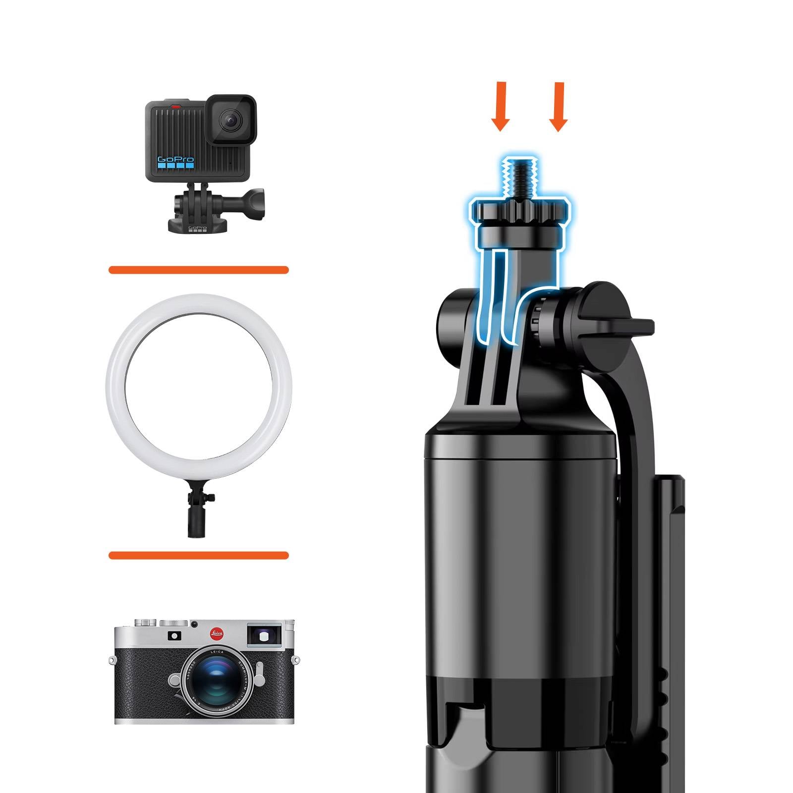 Perche Selfie Bluetooth Extensible avec Trépied Stable Support Rotatif-2