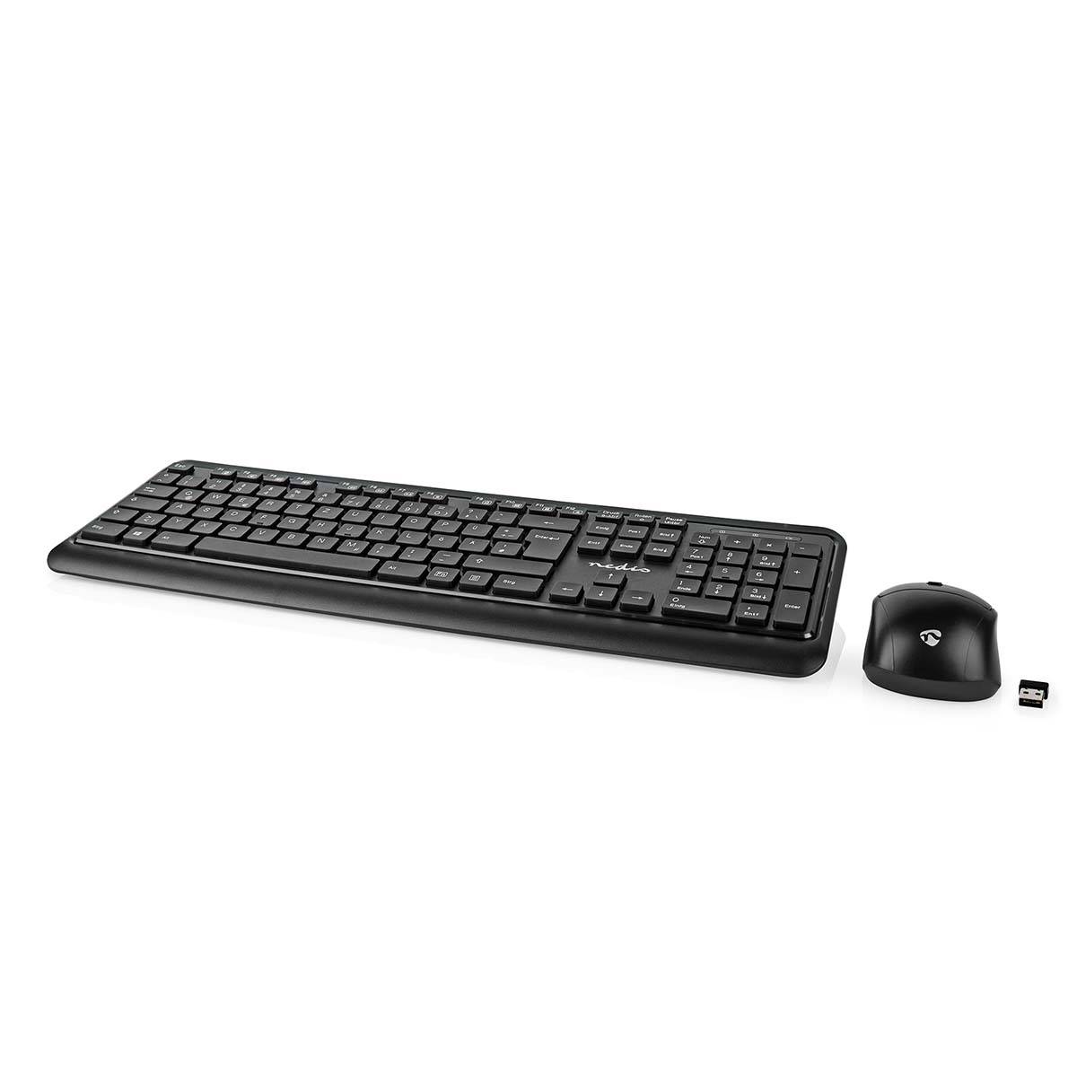 Pack Clavier Sans Fil QWERTZ Allemand avec Souris Sans Fil et Nano-Récepteur USB-3