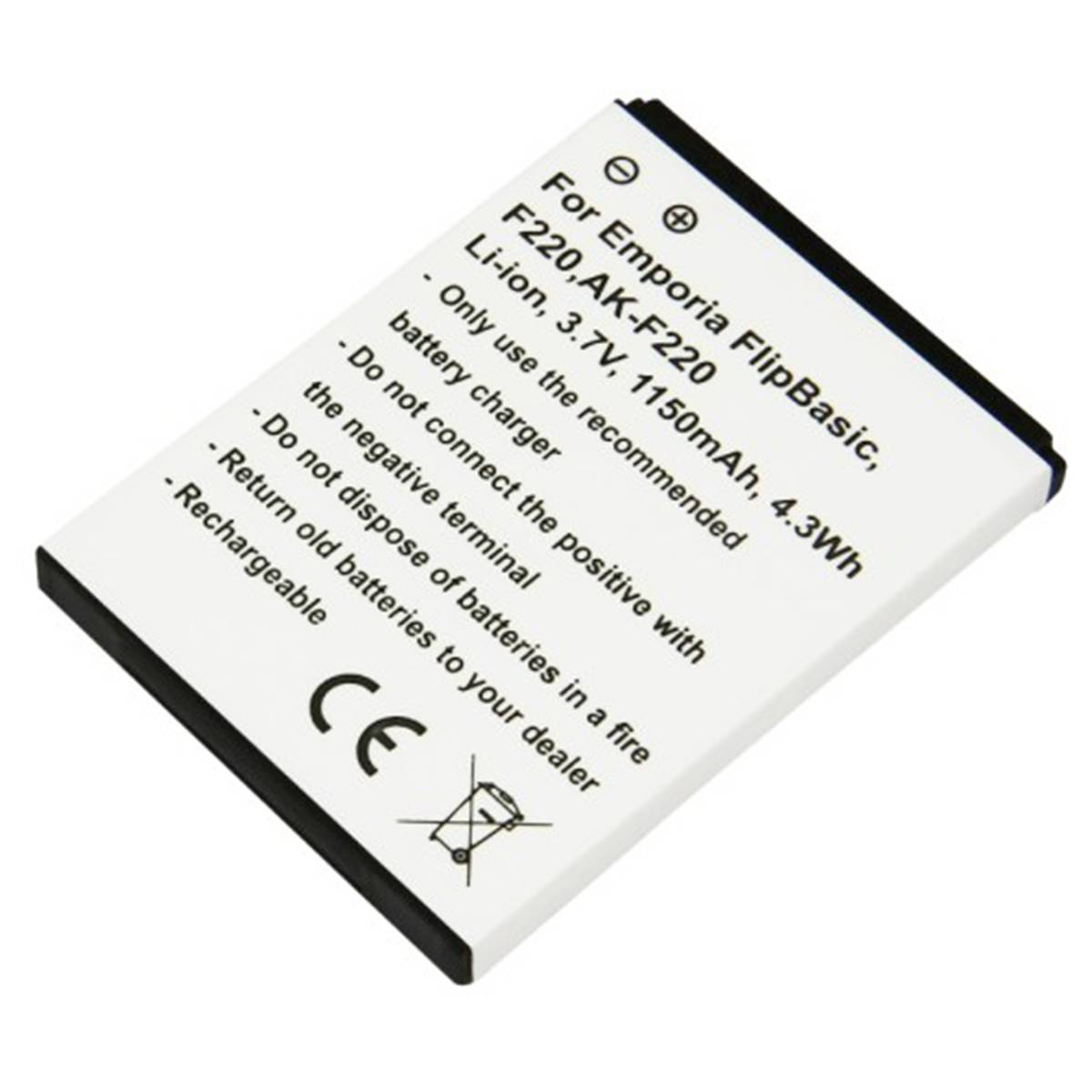 Batterie pour Emporia FlipBasic F220 Li-ion AK-F220 3.7V 1150mAh 4.3Wh-0