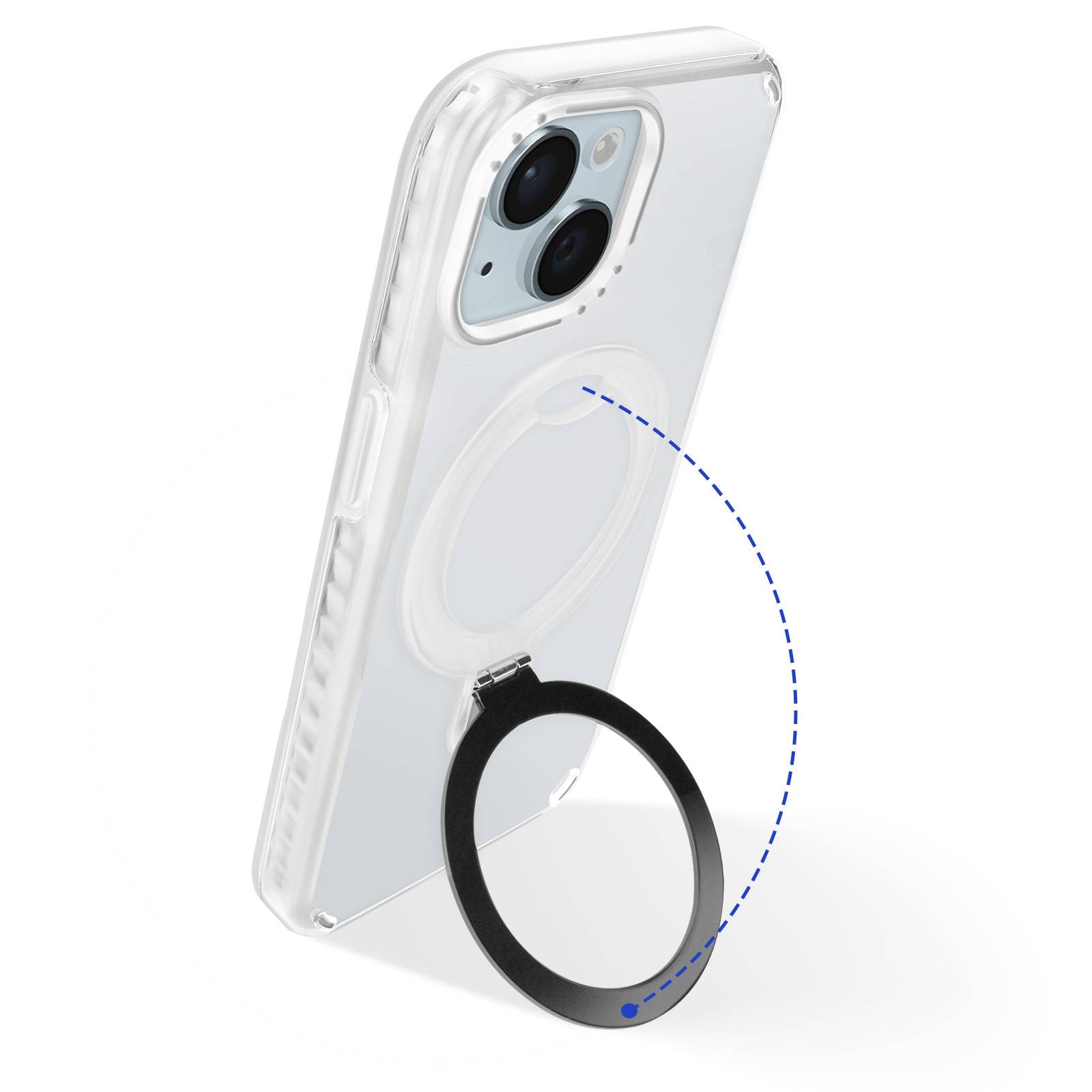 Coque MagSafe pour iPhone 15 Antichoc avec Support Pliable-2