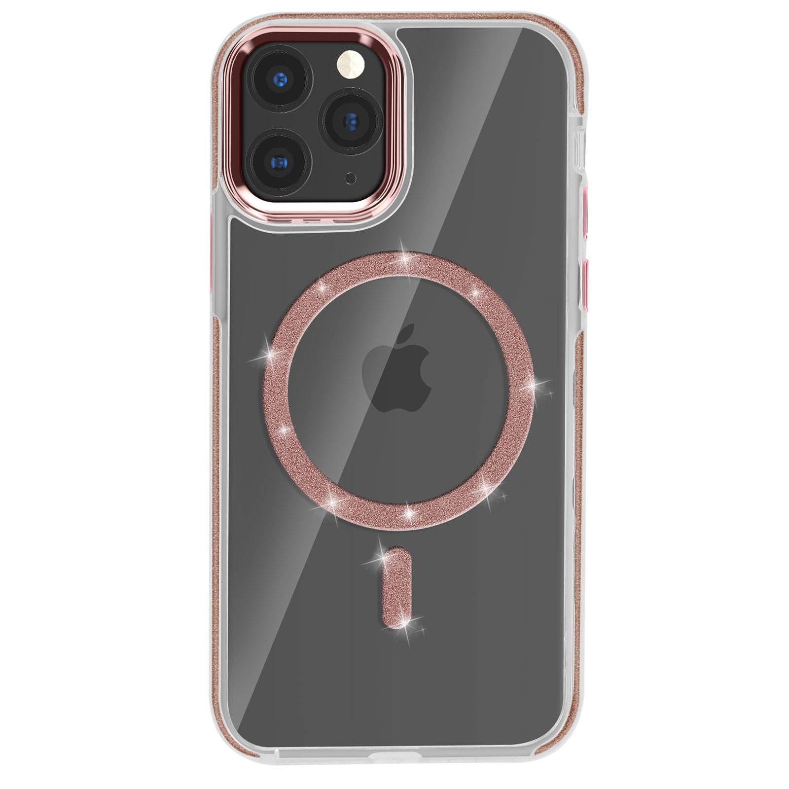 Coque MagSafe pour iPhone 11 Pro Max Silicone Pailleté-1
