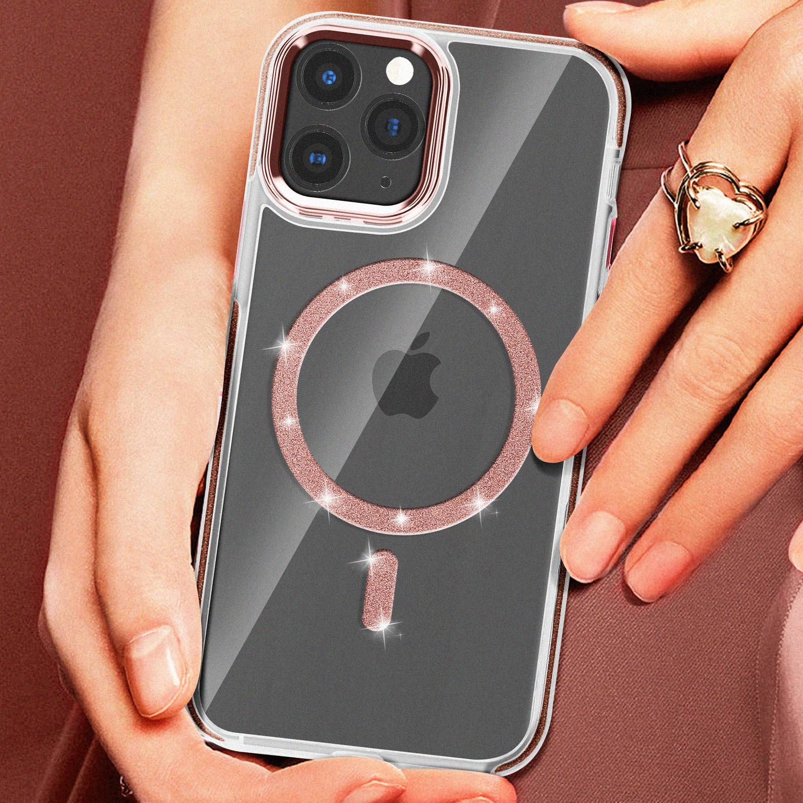 Coque MagSafe pour iPhone 11 Pro Max Silicone Pailleté-2