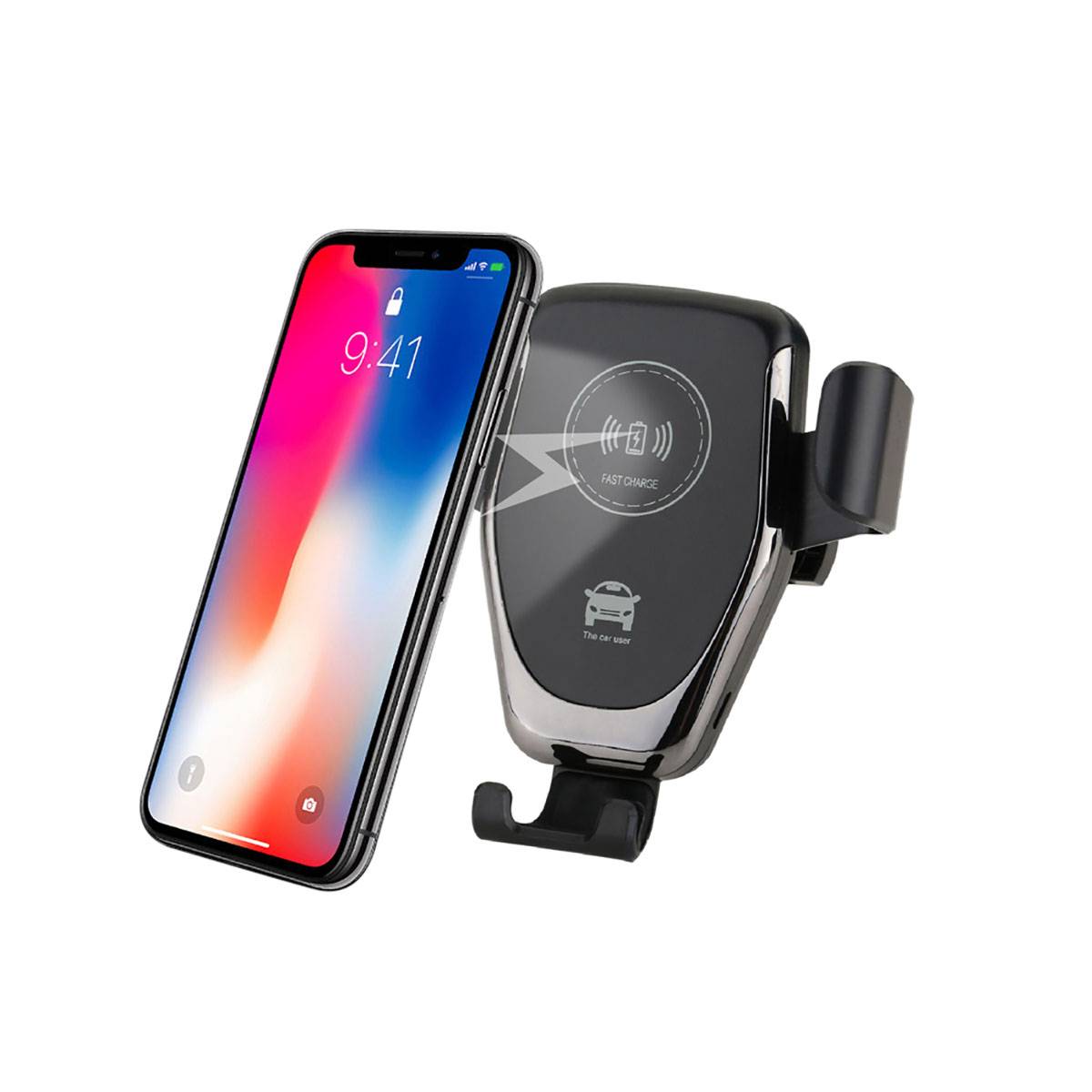 Support Voiture Rotatif 360° pour Smartphone Compatible Charge Sans Fil 10W-1