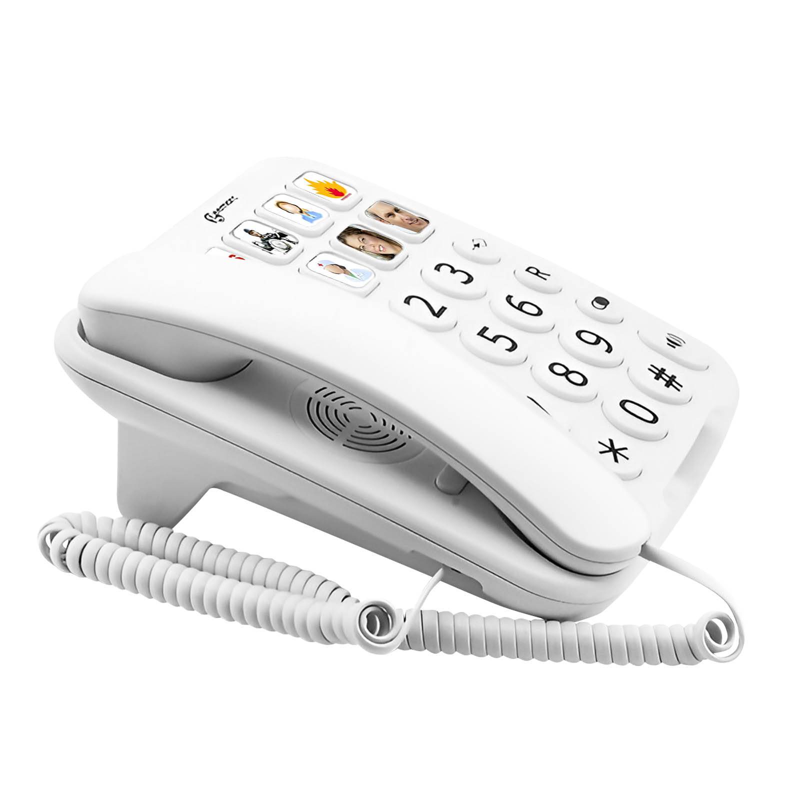 Téléphone Fixe Senior Amplifié Réglable Touches Photo PhotoPhone 110-1