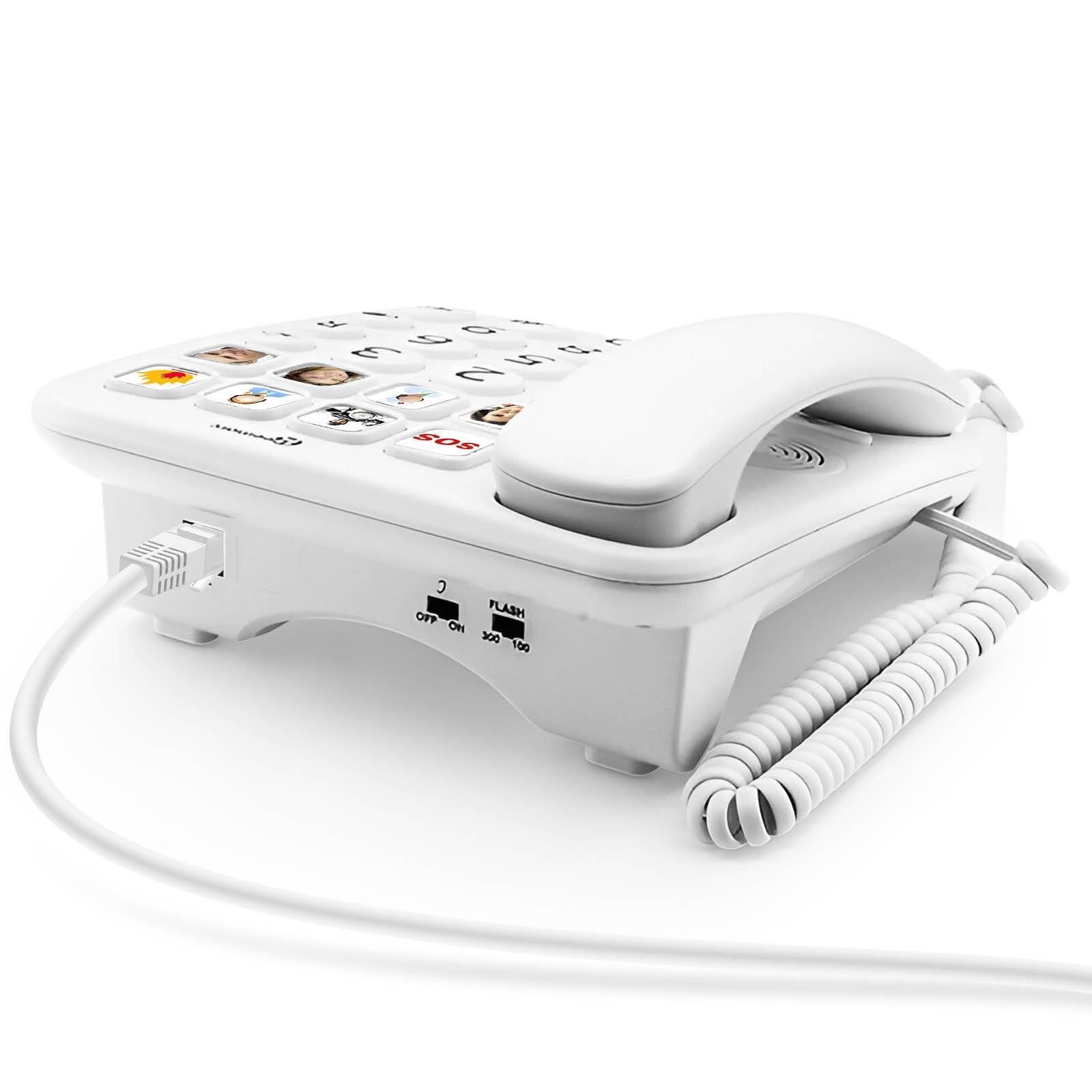 Téléphone Fixe Senior Amplifié Réglable Touches Photo PhotoPhone 110-4