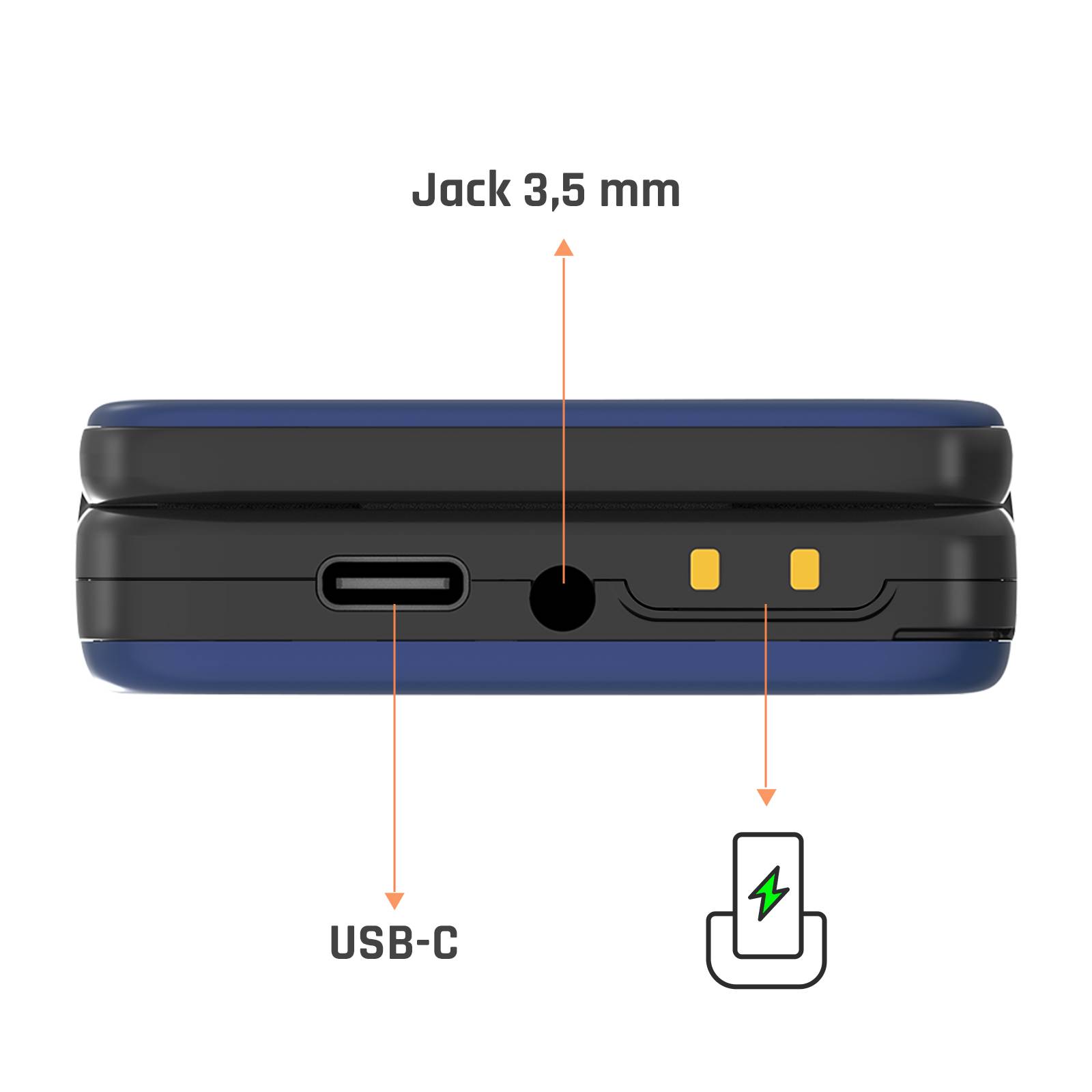 Téléphone à clapet 4G LTE Écran 2,8 pouces Double SIM Autonomie 6j-2