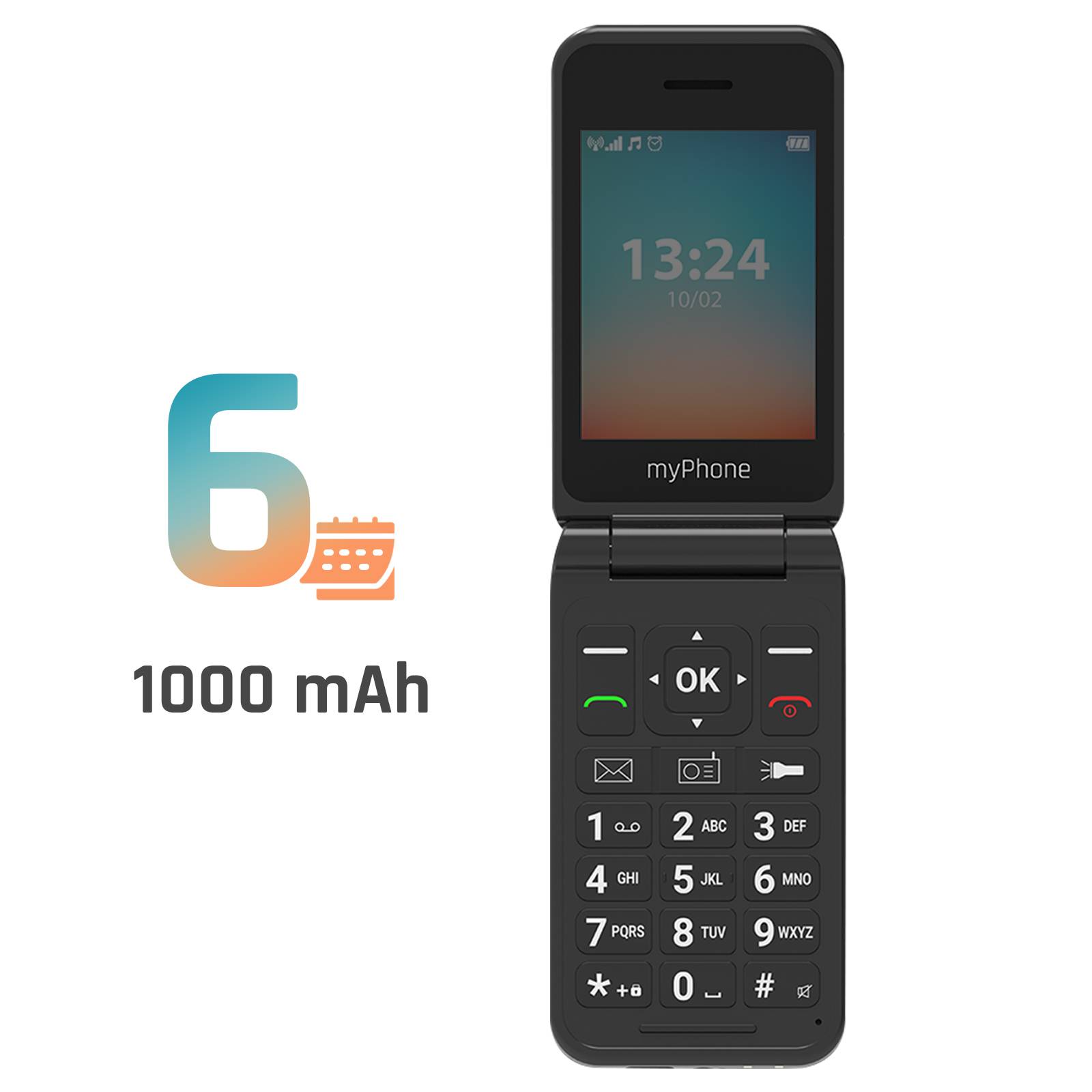 Téléphone à clapet 4G LTE Écran 2,8 pouces Double SIM Autonomie 6j-3