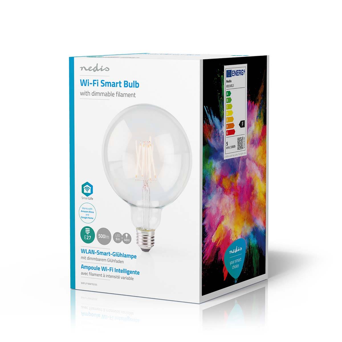 Ampoule à Filament Connectée Wi-Fi LED 5W 500lm E27 en Forme de Globe-3