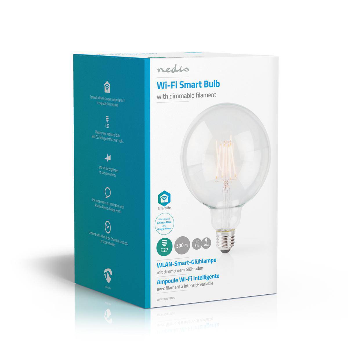 Ampoule à Filament Connectée Wi-Fi LED 5W 500lm E27 en Forme de Globe-4