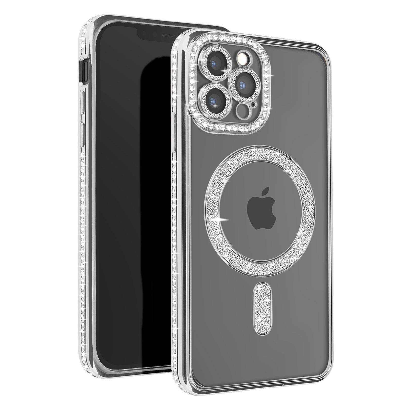 Coque Diamant pour iPhone 13 Pro Max Protection MagSafe Contour Strass-0