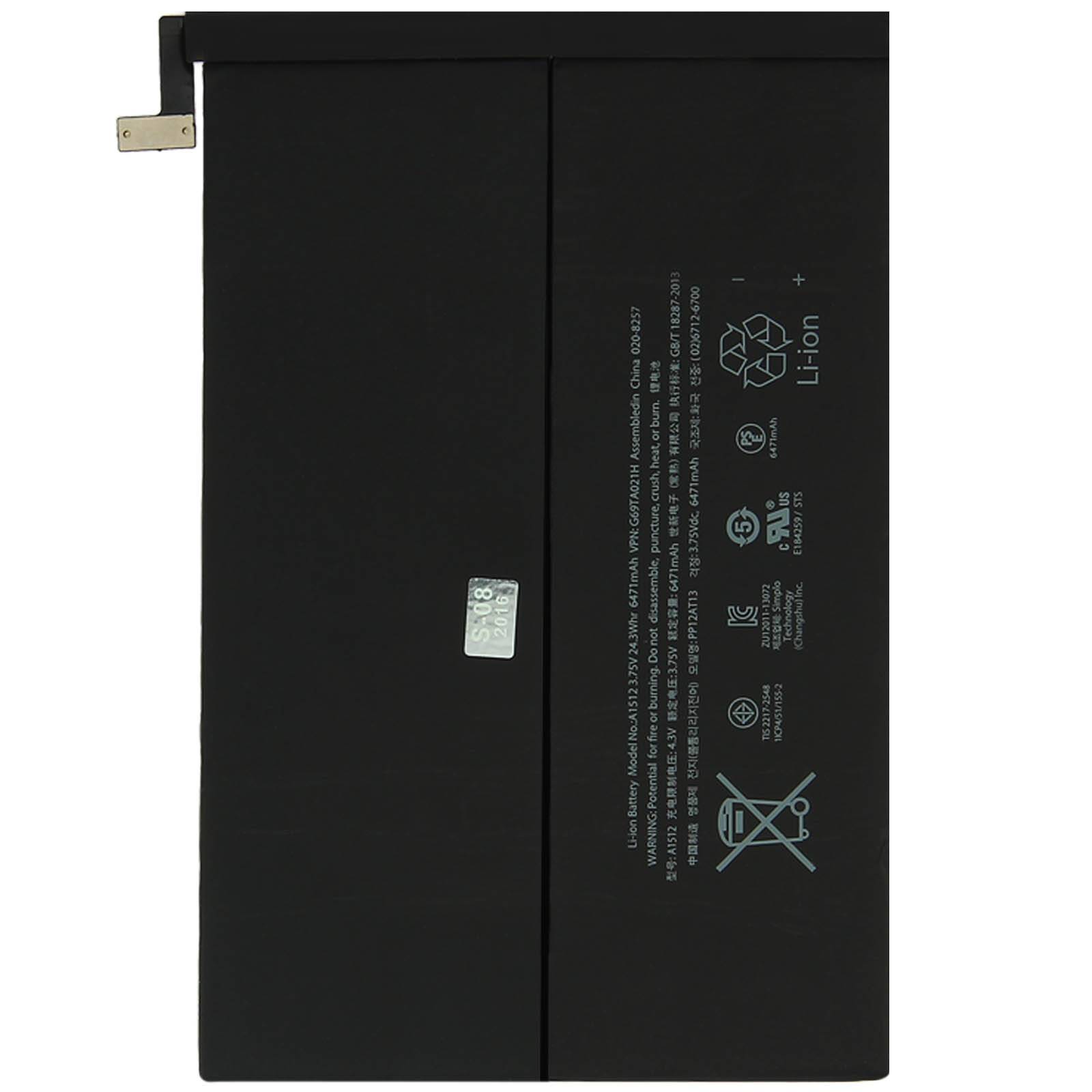 Batterie pour iPad Mini 2 6471 mAh Remplace Modèle 020-8257-1